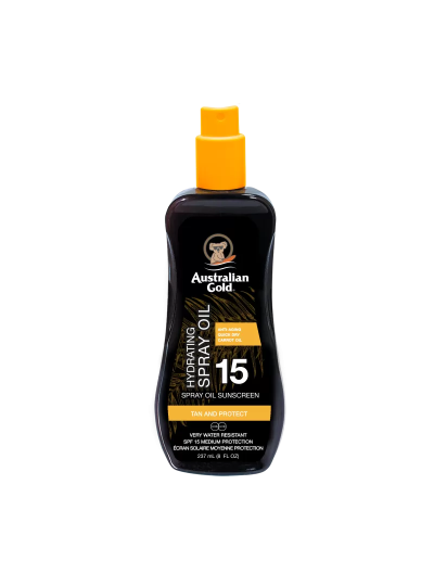 Australian Gold Spray Oil con olio di carota 15 SPF