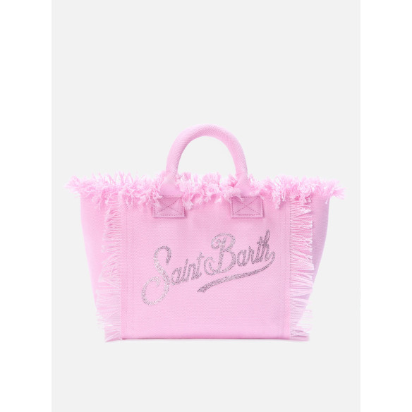 Borsa Colette in canvas rosa strass Mc2 Saint Barth