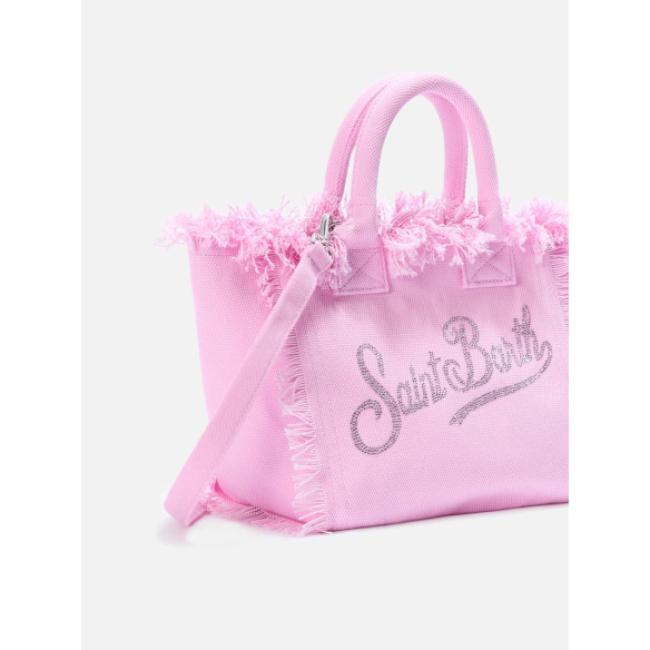 Borsa Colette in canvas rosa strass Mc2 Saint Barth